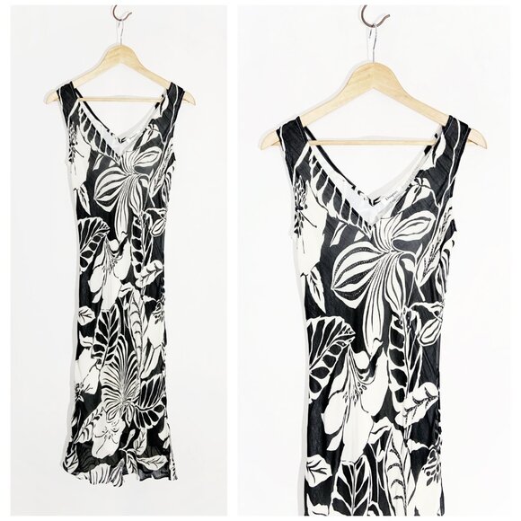 Vintage Y2K Beaded Print Dress in Black and White / size Small-Medium - Picture 2 of 10
